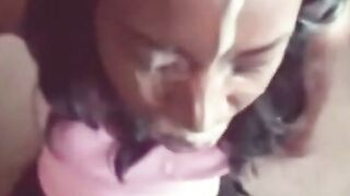 Erotic Encounters - Black Girl Next Door Faceshagging with Huge Load