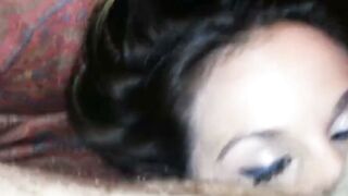 POV Ebony Amateur Squirts And Swallows