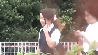 Hidden Cam Catches Japanese Schoolgirls Peeing Outdoors