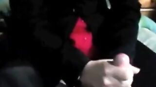 Amateur CFNM Handjob in Suit Ends in Cumshot