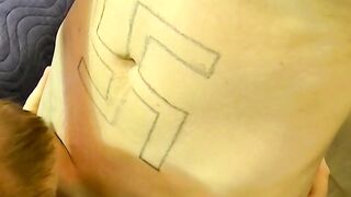 Tattooed Amateur Gay Bareback Blowjob and Cum in Mouth