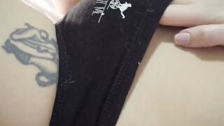 Kinky Russian MILF Teases in Wet Black Panties