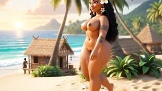 Tribal Village Group Sex With Curvy Anime Beauty Moana