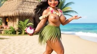 Tribal Village Group Sex With Curvy Anime Beauty Moana