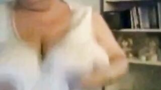 Mature BBW Nancy Plays with Her Big Tits on Webcam