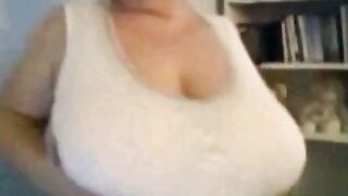Mature BBW Nancy Plays with Her Big Tits on Webcam