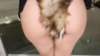 Brazilian MILF Teases with Anal Toys on Balcony Webcam