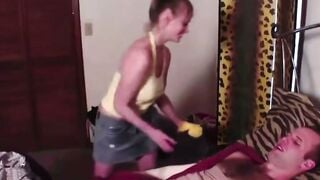 BBW Cougar Cindy Behr Gets Double Penetrated By A barely legal Guy