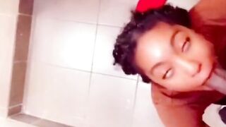 Truck Stop Blowjob - She Takes My Big Cock in the Bathroom