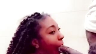Truck Stop Blowjob - She Takes My Big Cock in the Bathroom
