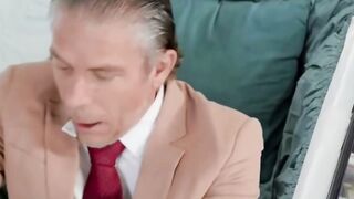Savannah Bond and Brunette in a Couch Group Sex Session