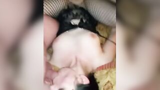 Amateur Threesome with Double Penetration and Cum Swallowing