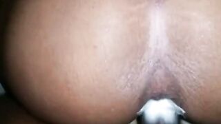Creamy Black Amateur Squirts in Doggy Style