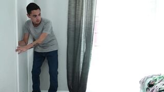 Naughty Ebony MILF Naomi Foxxx Gives Stepson Shower Blowjob