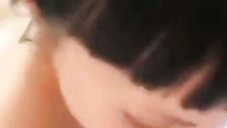 Russian Brunette Amateur Gives Two Guys a POV Blowjob