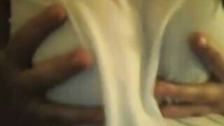 Amateur BBW Teases Her Huge Tits on Webcam