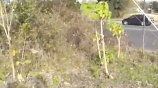 Amateur Outdoor Facial and Handjob on Bike Trail