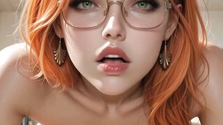 Redhead Teacher in Glasses Enjoys Solo Dildo Play in Classroom