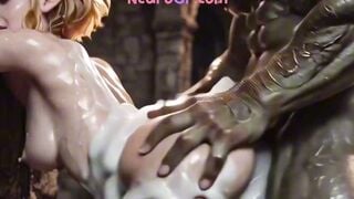 Blonde elf queen Zelda takes anal sex & messy creampie in royal suite (AI Generated)