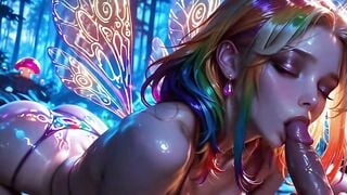 Forest Fairy Gives Wild Blowjob and Magical Facial