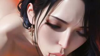 AI Animated Ember Curves: Volcanic Babe Riding