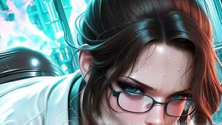 Genius brunette scientist takes passionate sex with hot facial under lab lights (AI)