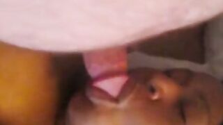 POV: Busty Black Escort Swallows Cum