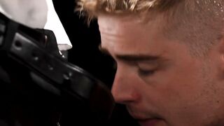 Twink James Blond Gets Spit Roasted by Felix Kamp and Jack Aries
