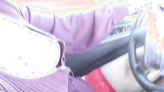 Frina vehicle has broken auto navigator. Beauty blonde cougar cougar driving into tights without skirt or lingerie and asks for directions from random passerby. Outdoor nudity. Inside outdoor. Public. Outdoor