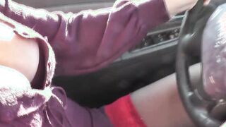 Frina vehicle has broken auto navigator. Beauty blonde cougar cougar driving into tights without skirt or lingerie and asks for directions from random passerby. Outdoor nudity. Inside outdoor. Public. Outdoor