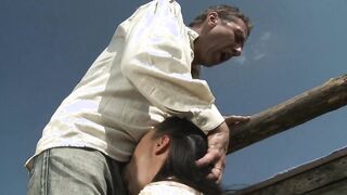 Turned On rancher fucks a amazingly hot dark hair inside a field