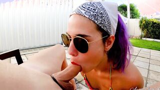 Deep throating for aprilbigass into outside garden!!! and ending cum drink!!! -RED FULL MOVIE-