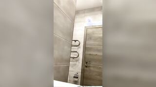 Rita Fox washes and masturbates her snatch inside the shower