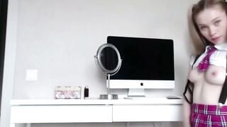 Innocent Teen Girl Enjoys Huge Dildo Anal Play