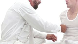 Master Felix Kamp Takes Apprentice Kyle Harper's Virgin Anal