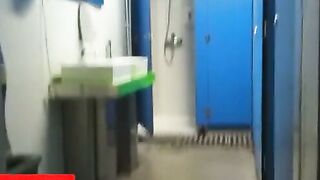 Latina Babe Gets Big Cock Doggy Style in Public Locker Room