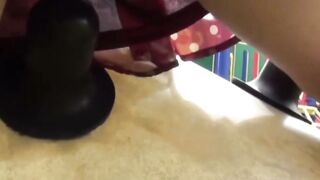 Solo Brunette Grinds Wet Pussy Against Object Outdoors