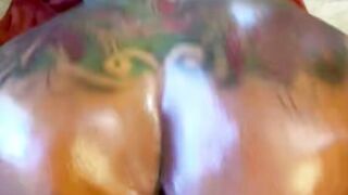 Oiled Santa Stuffs Juicy Tits and Huge Booty With Creampies