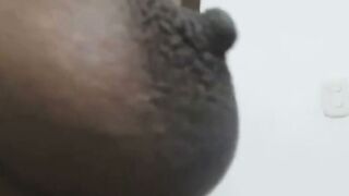 Ebony MILF Squirts Milk From Her Large Dark Nipples