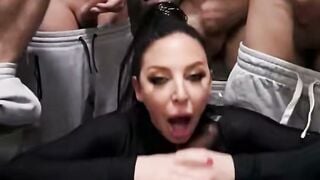 Kinky Angela White Sucks Every Dick In The Room Until They Cum
