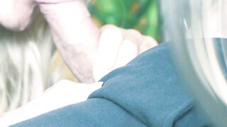 Messy Amateur Blowjob by Arab Blonde Babe for Asian Guy