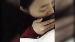 Asian Amateur Gives BJ and Rimjob with Facial