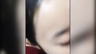 Asian Amateur Gives BJ and Rimjob with Facial