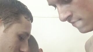 Krist Cummings and Carson Diamond join skinny twink Jackson Miller in shower threesom