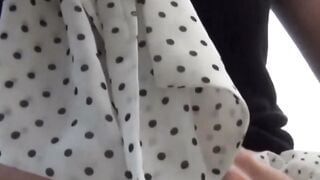 Japanese babe grinds dripping pussy fully exposed on cold pipe