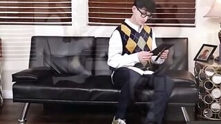 Step-daughter Catches Stepmom's Bf Jerking Off on the Couch