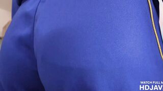 Uncensored Japanese MILF with Big Ass Creampied on Couch