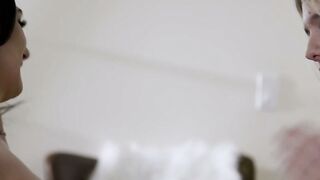 Kenna James & Megan Mistakes: Strap-On Licking Foreplay