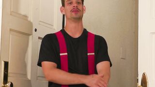 Hot Fireman Waters Ava Holts TS Mouth with Sticky Cum
