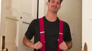 Hot Fireman Waters Ava Holts TS Mouth with Sticky Cum